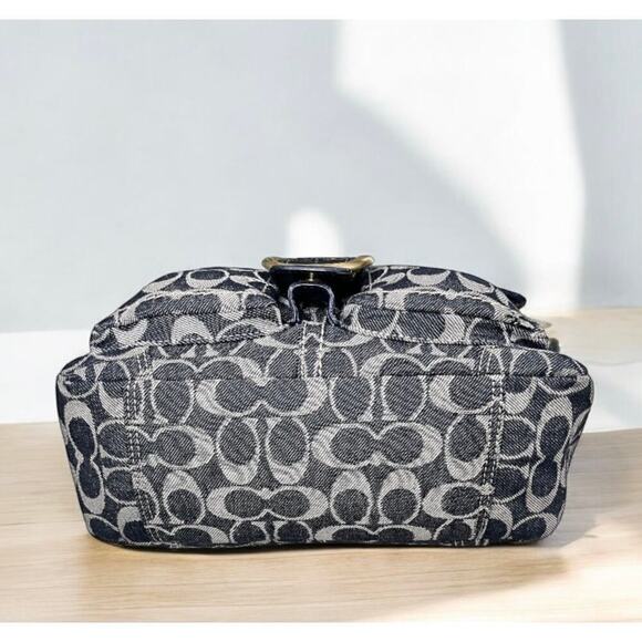 Y2K Coach 12572 Signature Denim Bleecker Flap Bag & Matching Large Wallet - Picture 5 of 16